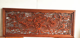 东阳木雕香樟木长方形挂件 背景墙镂空装饰 摆件实木雕刻工艺品