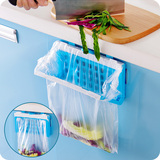 厨房垃圾袋收纳架 塑料可折叠垃圾架子 橱柜门背式垃圾袋固定支架