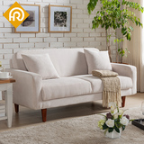 日式沙发 小户型韩式布艺沙发 北欧简约实木双人白色 休闲小沙发