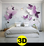 瓷砖背景墙简约现代3D立体雕刻蝴蝶 卧室客厅电视背景墙艺术壁画
