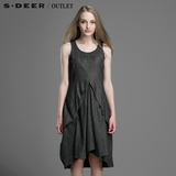 s.deer圣迪奥专柜正品女装设计感优雅修身气质连衣裙S14281293