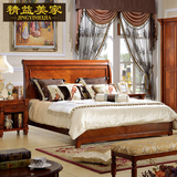 精益美家 美式乡村实木床1.8米双人床白色海棠色橡木床实木131