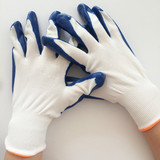 忠英薄款浸胶手套工业防护乳胶手套半胶线手套防滑耐磨劳保胶手套