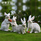 花园庭院装饰品树脂工艺品园林景观雕塑动物仿真兔子小白兔摆件