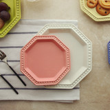 家装狂欢节 八角陶瓷盘釉下彩水果盘蛋糕点心盘子陶瓷平盘五彩色