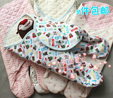 出口日本 外贸原单 新生婴儿宝宝秋冬季纯棉包被包毯睡袋可分腿
