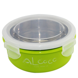 爱伦可可ALcoco  儿童不锈钢隔热碗 四面锁防漏保温碗