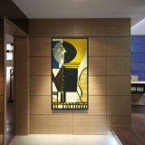 客厅办公室装饰画现代挂画样板房书房三联壁画抽象喷绘油画无框画