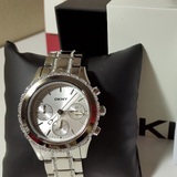 美国代购DKNY女手表   NY8706银色三眼水钻热销石英女士手表