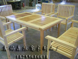 ZY002户外庭院桌椅花园阳台桌椅实木碳化防腐桌椅露天休闲桌椅