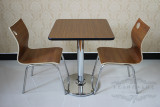 甜品咖啡小吃奶茶店座椅中式快餐饭馆不锈钢四人位分体组合餐桌椅
