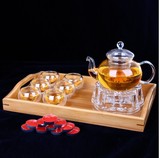 包邮加热玻璃茶具套装耐热过滤红茶花茶壶茶杯整套花草茶泡茶壶