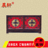 新中式电视柜古典家具手绘实木电视柜简约仿古做旧储物柜收纳柜