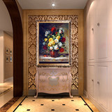 纯手绘高档欧式印象派油画简欧客厅餐厅玄关过道装饰画玫瑰花壁画