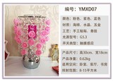 YMXD7台灯卧室床头灯创意婚庆礼物 现代插电玫瑰花水晶感应香薰灯