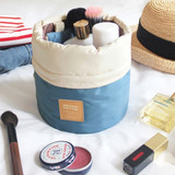 旅行韩国可爱简约圆筒大容量防水化妆包女生便携整理化妆品洗漱包