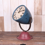 欧式静音铁艺钟表仿古台钟客厅创意时钟摆件法式乡村复古怀旧座钟