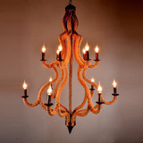 个性创意美式工业灯复古怀旧餐厅客厅北欧乡村铁艺灯具麻绳吊灯