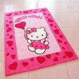 可爱卡通粉色kitty凯蒂猫儿童房地毯卧室床边毯 小动物晴纶地毯