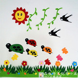 幼儿园教室主题墙黑板报装饰儿童房墙贴画乌龟组合贴图立体墙贴