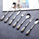 小号！欧式餐具金人头勺子叉子 陶瓷不锈钢餐具 搅拌勺水果叉
