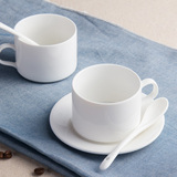 陶瓷杯咖啡杯 创意咖啡杯子 简约咖啡杯碟套装红茶杯一杯一碟一勺