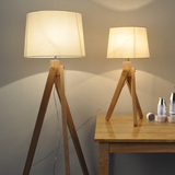 北欧实木落地灯宜家创意美式客厅日式榻榻米书房三脚IKEA落地台灯