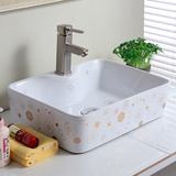 浴室 台上盆 陶瓷 洗脸盆 方 金色年华 简欧系列  洗手盘
