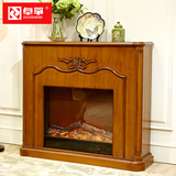 卓筝 美式实木装饰壁炉 美式乡村取暖壁炉架火炉柜家具W7502
