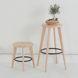 随园 创意圆凳 纯实木吧台凳原创设计师椅凳咖啡厅实木极美家具