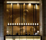 现代新中式铁艺云石吊灯别墅会所酒店餐厅大堂大厅工程定制灯具