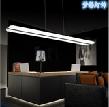 长条led办公室吊线灯长方形圆角现代简约餐厅吧台吊灯创意书房灯