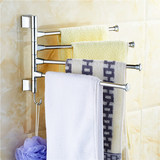 卫浴304不锈钢活动毛巾双三四杆浴室旋转浴巾架洗手间挂件包邮