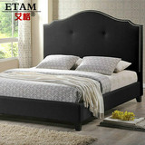 北欧布艺床欧式双人床小户型储物简约现代1.8米简欧床美式布床