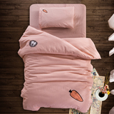 健康护婴 水洗棉婴儿床上用品三件套全棉宝宝被套床单新生儿床品