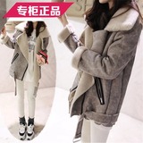 2015冬装韩国鹿皮绒羊羔外套女修身加厚棉衣宽松大码学生短款棉服