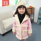 春季新款衣服童装女童毛呢大衣韩版儿童外套中小童女孩上衣