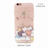 新款日本创意漫画卡通猫苹果6s手机壳 iPhone6plus防摔保护套软壳