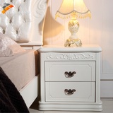 包邮整装实木床头柜简约现代橡木床头柜白色欧式储物韩式原木海棠