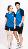 羽毛球服套装网球排球服男女套装 新款兰红白运动训练短袖短裤