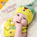 纯棉婴儿帽子秋冬季0-3-6-12个月新生儿宝宝帽子套头满月奶嘴帽