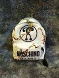 莫斯奇诺Moschino双肩包烧毁烟熏款背包防水帆布字母旅行包