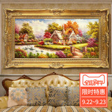 欧式客厅装饰画托马斯风景田园纯手绘油画沙发背景墙幸福一家挂画