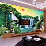 无缝大型壁画电视背景墙壁纸客厅墙纸墙布3d中式山水风景迎客松