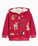 现货 英国代购NEXT正品童装15冬女宝女童红色连帽加厚外套棉衣