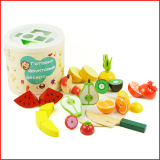 大美天承 切水果玩具磁性水果切切看 桶装切切乐 儿童过家家必备