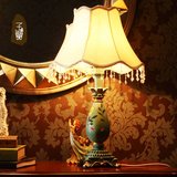 正品优质灯饰复古中式创意灯具手工彩绘台灯美式田园欧式台灯卧室
