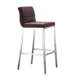 特价靠背皮革舒适不锈钢吧台椅简约现代高档高脚凳咖啡店椅实用