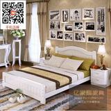 实木床1.8米松木床儿童床1.2米白色双人床美式欧式
