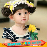 儿童摄影饰品百天周岁婴儿宝宝影楼拍照韩版女孩刘海真人假发出租